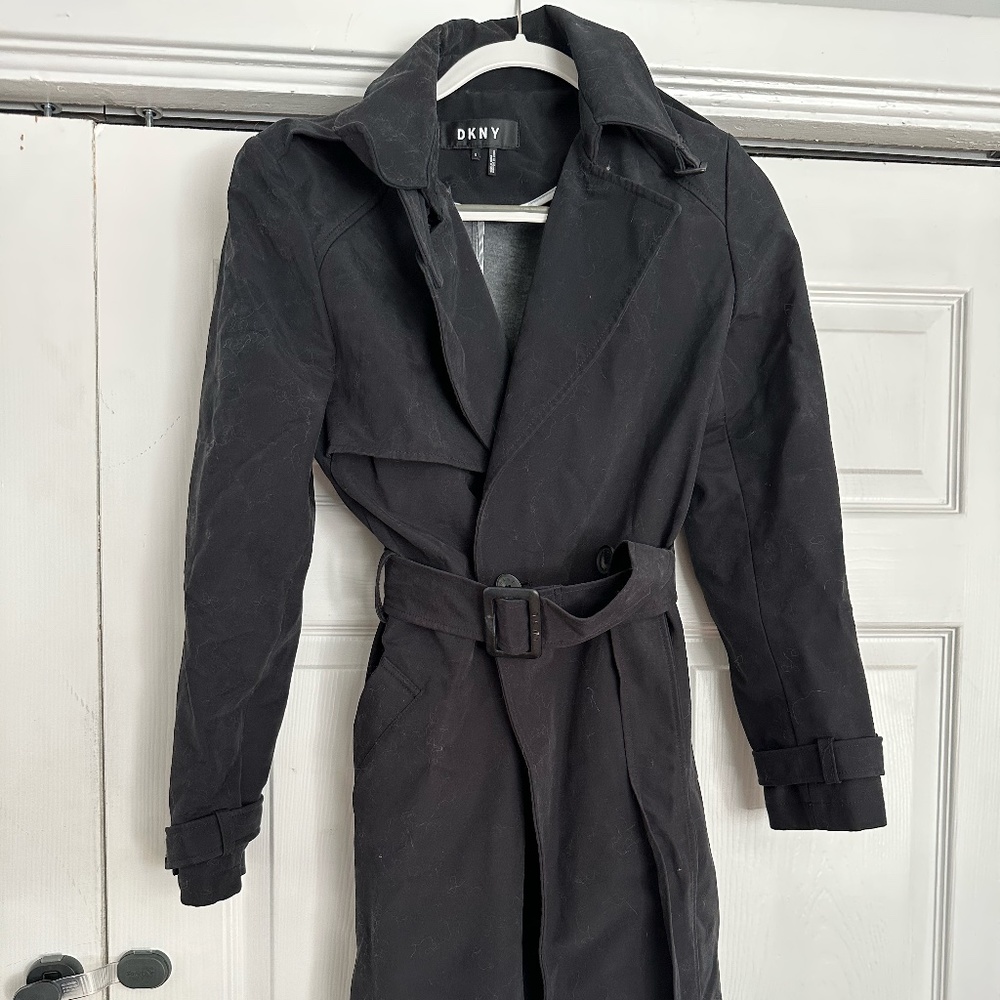 DKNY Black Trench Coat
